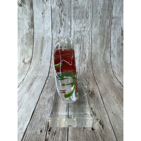 Vintage Rolf Wald Reverse Carved Acrylic Paperweight 3D Rose Lucite Flower - Picture 3 of 12